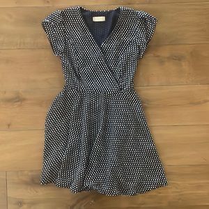 Navy and White V-Neck Dress- size XS